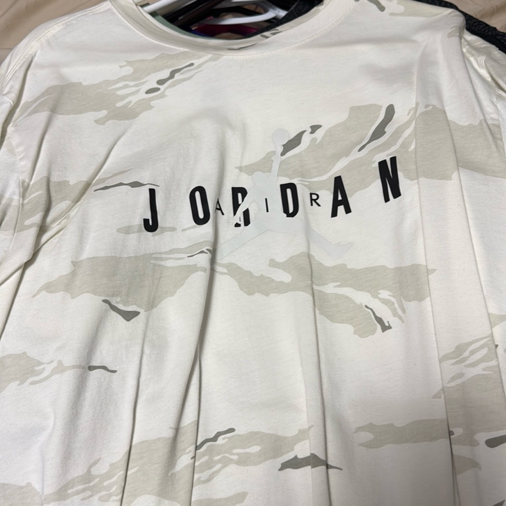Jordan White and Gray Long Sleeve Tee